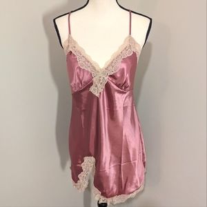 Satin and lace nightgown slip babydoll lingerie gown size L